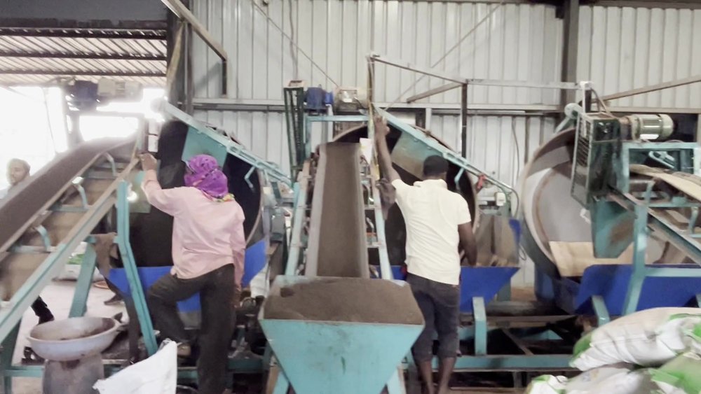 Inside KSBio's fertilizer manufacturing facility at Hiralage